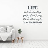 Muursticker Dance In The Rain -  Donkergrijs -  110 x 97 cm  -  alle muurstickers  woonkamer  slaapkamer  engelse teksten - Muursticker4Sale