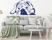 Muursticker Bulldog -  Donkerblauw -  160 x 92 cm  -  slaapkamer  woonkamer  alle muurstickers  dieren - Muursticker4Sale