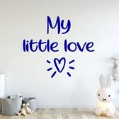 Muursticker My Little Love - Donkerblauw - 60 x 52 cm - engelse teksten baby en kinderkamer
