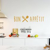 Muursticker Bon Appétit -  Goud -  120 x 26 cm  -  franse teksten  keuken  alle - Muursticker4Sale