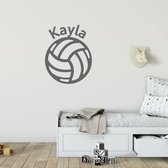 Muursticker Volleybal Met Naam - Donkergrijs - 80 x 101 cm - baby en kinderkamer - naam stickers baby en kinderkamer - sport baby en kinderkamer alle