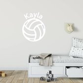 Muursticker Volleybal Met Naam -  Wit -  40 x 50 cm  -  baby en kinderkamer  naam stickers  alle - Muursticker4Sale