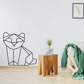 Origami Muursticker Poes -  Lichtbruin -  120 x 120 cm  -  origami  alle muurstickers  dieren - Muursticker4Sale