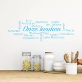 Muursticker Onze Keuken - Lichtblauw - 80 x 38 cm - nederlandse teksten keuken