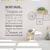 Muursticker Huisregels In Dit Huis - Donkergrijs - 60 x 115 cm - nederlandse teksten woonkamer