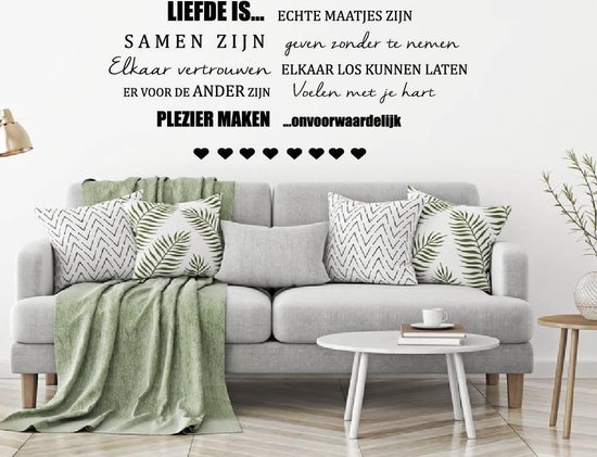 Muursticker Liefde Is... - Oranje - 120 x 53 cm - woonkamer slaapkamer nederlandse teksten
