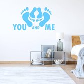 Muursticker You And Me -  Lichtblauw -  160 x 88 cm  -  engelse teksten  slaapkamer  alle - Muursticker4Sale