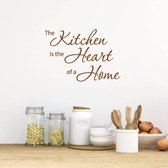 Muursticker The Kitchen Is The Heart Of A Home -  Bruin -  160 x 113 cm  -  keuken  engelse teksten  alle - Muursticker4Sale