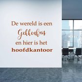 Muursticker Gekkenhuis -  Bruin -  60 x 45 cm  -  woonkamer  nederlandse teksten  bedrijven  alle - Muursticker4Sale
