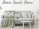 Muursticker Home Sweet Home - Donkergrijs - 80 x 10 cm - woonkamer engelse teksten