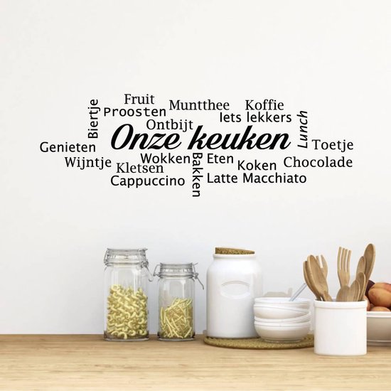 Muursticker Onze - Zwart - x 38 cm - teksten keuken | bol.com