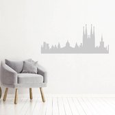 Muursticker Barcelona -  Zilver -  120 x 52 cm  -  woonkamer  steden  alle - Muursticker4Sale