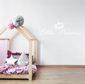 Muursticker Little Princess - Wit - 120 x 34 cm - baby en kinderkamer engelse teksten