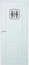 Deursticker WC - Donkergrijs - 30 x 30 cm - toilet raam en deur stickers - toilet