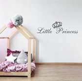 Muursticker Little Princess - Donkergrijs - 120 x 34 cm - baby en kinderkamer engelse teksten