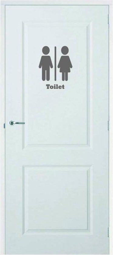 Sticker porte Toilettes - Gris foncé - 7 x 10 cm - Stickers fenêtre et porte  WC - WC -... | bol