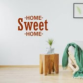 Muursticker Home Sweet Home -  Bruin -  100 x 68 cm  -  woonkamer  engelse teksten  alle - Muursticker4Sale