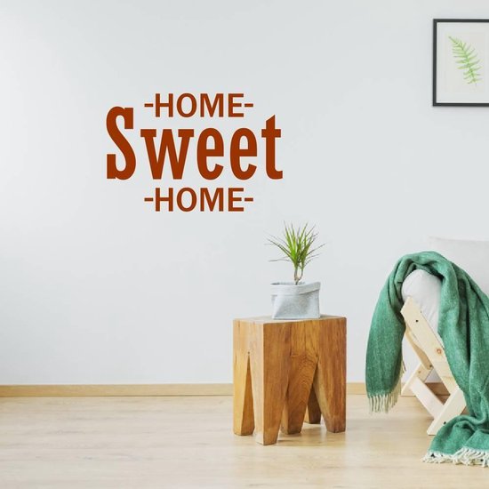 Home Sweet Home Muurtekst - Bruin - 100 x 68 cm - woonkamer alle