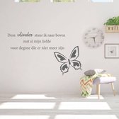 Muursticker Vlinder Naar Boven -  Donkergrijs -  160 x 95 cm  -  woonkamer  slaapkamer  nederlandse teksten  alle - Muursticker4Sale