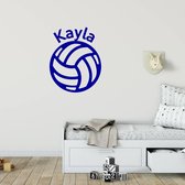 Muursticker Volleybal Met Naam - Donkerblauw - 120 x 152 cm - baby en kinderkamer - naam stickers baby en kinderkamer - sport baby en kinderkamer alle