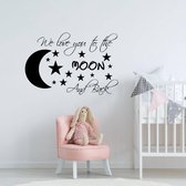 Muursticker We Love You To The Moon And Back - Oranje - 80 x 55 cm - baby en kinderkamer - baby baby en kinderkamer engelse teksten
