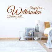 Muursticker Welterusten Slaaplekker Droomzacht - Bruin - 160 x 57 cm - slaapkamer alle