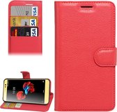 Voor ZTE A910 litchi textuur horizontale flip pu lederen tas met houder & kaartsleuven & portemonnee (rood)