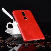 Shockproof Litchi Texture PC + PU Case voor OPPO F11 Pro (rood)