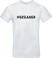 Geslaagd cadeau - T-shirt #GESLAAGD - S - Wit