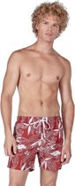 Heren zwembroek Dark red palm | Beach shorts | XL