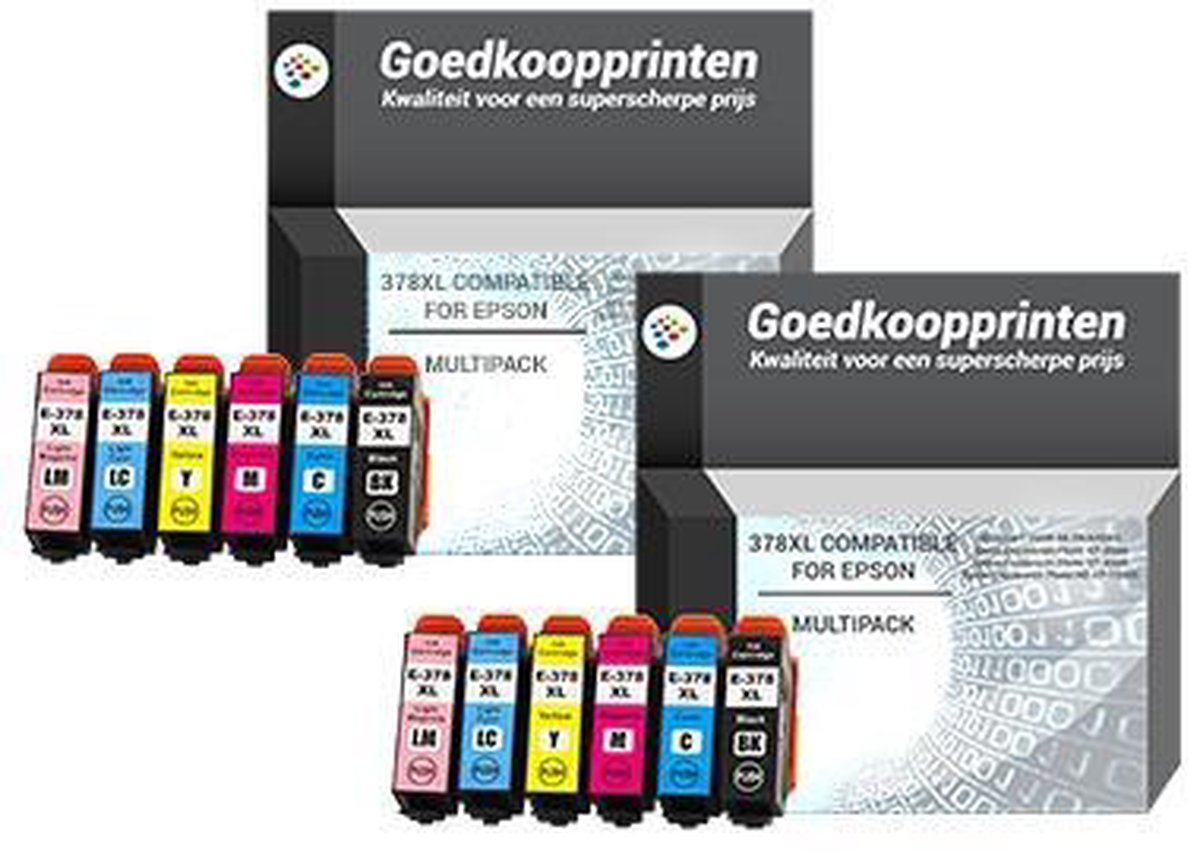 Epson T3788 inkt cartridges Multipack (378XL) 12 stuks - Huismerk set