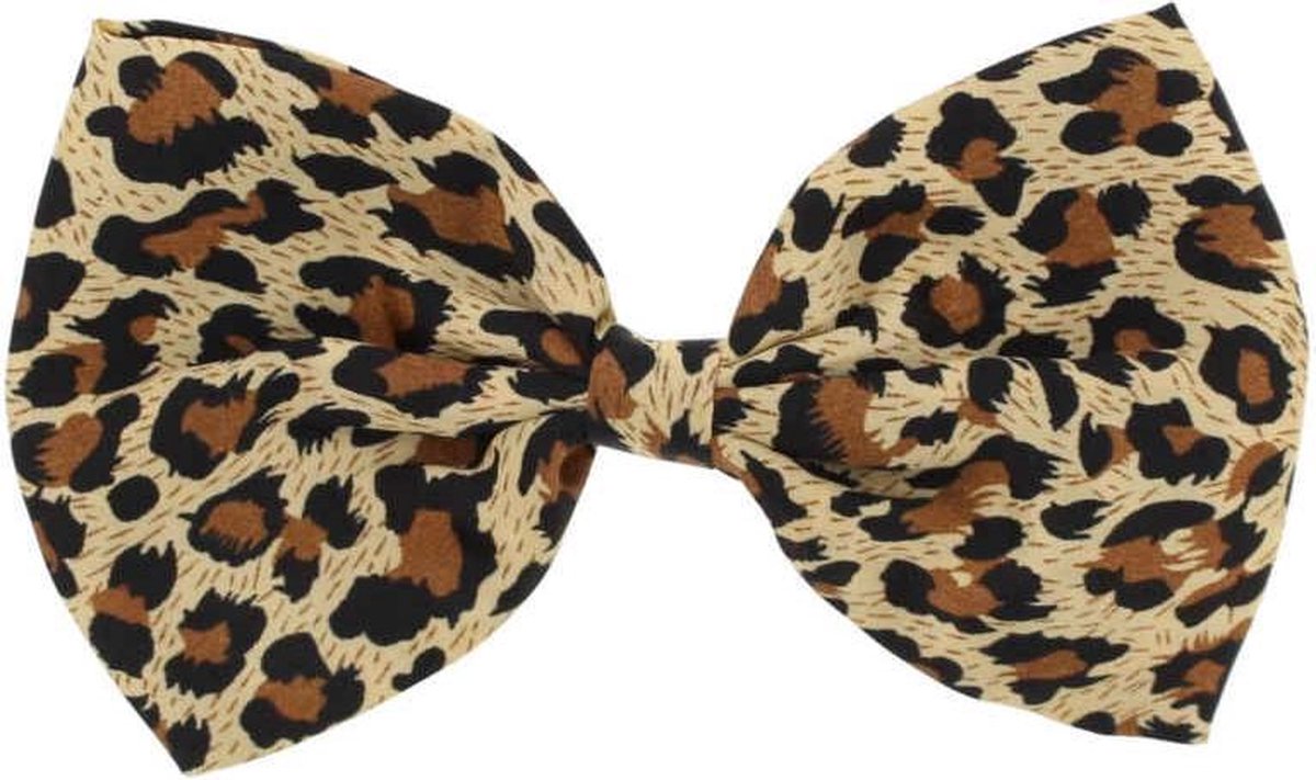 Zac's Alter Ego - Leopard print large bow Haarclip - Bruin
