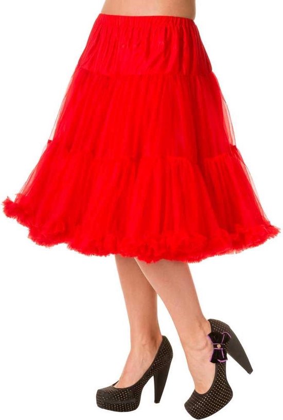 Banned 50's Petticoat Knie Lengte Rood