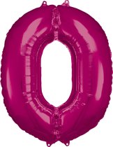 Amscan Folieballon 66 X 88 Cm Nummer 0 Roze