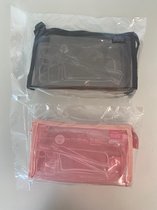 Cadaqués Toilettas met opdruk van figuren (grijs/roze) - 2 stuks (kunststof met ritssluiting)