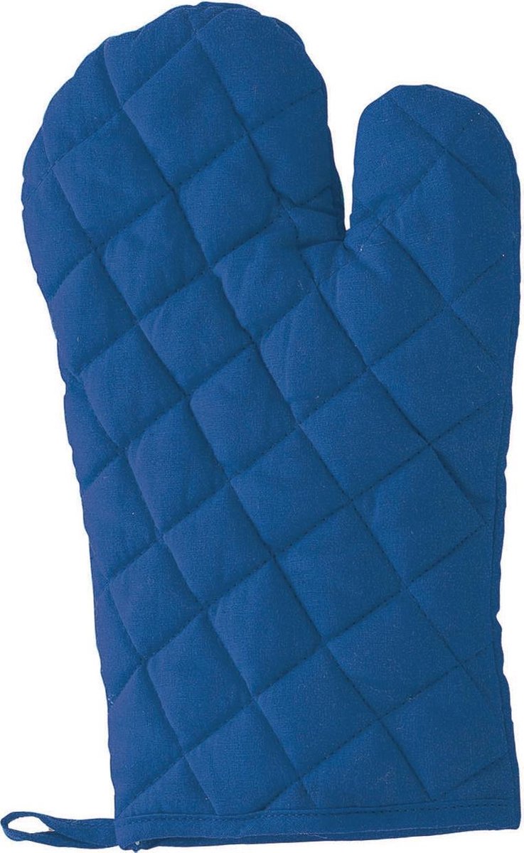 Blauwe ovenwant/ovenhandschoen keukentextiel - Keukenhandschoen - Keukentextiel