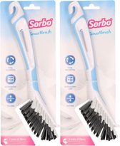 Set van 2 Sorbo Smartbrush afwasborstels blauw/wit - Afwassen afwasborstel - Huishoudelijke keukenaccessoires