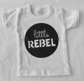 Baby t-shirt - Little Rebel - Wit - Maat 0