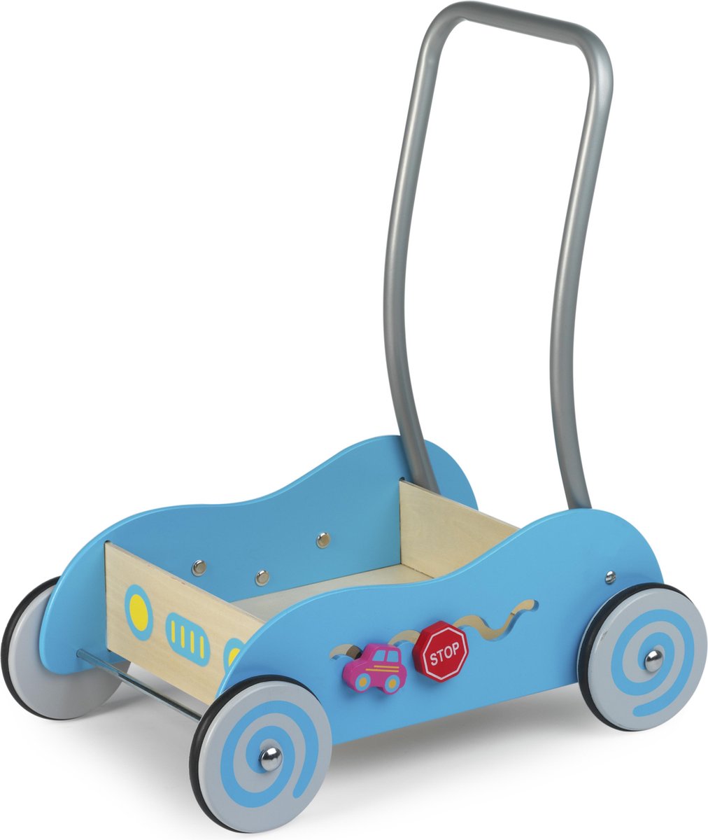 Simply For Kids Houten Duwwagen Blauw