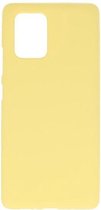 Bestcases Color Telefoonhoesje - Backcover Hoesje - Siliconen Case Back Cover voor Samsung Galaxy S10 Lite -  Geel