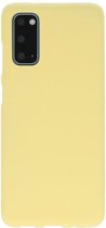 Bestcases Color Telefoonhoesje - Backcover Hoesje - Siliconen Case Back Cover voor Samsung Galaxy S20 - Geel