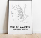 Wijk en Aalburg city poster, A3 (30x40 cm) met lijst, plattegrond poster, woonplaatsposter, woonposter