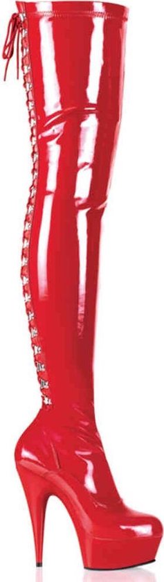 Pleaser Overknee Laarzen 44 Shoes DELIGHT 3063 US 13 Rood Pleaser Overknee Laarzen 44 Shoes DELIGHT 3063 US 13 Rood