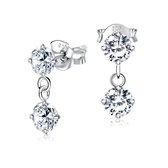 Joy|S - Zilveren elegance darling oorbellen met bedel zirkonia
