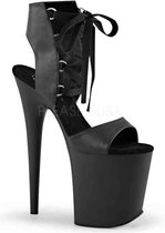 Pleaser Sandaal met enkelband, Paaldans schoenen -40 Shoes- FLAMINGO-800-14 Paaldans schoenen Zwart