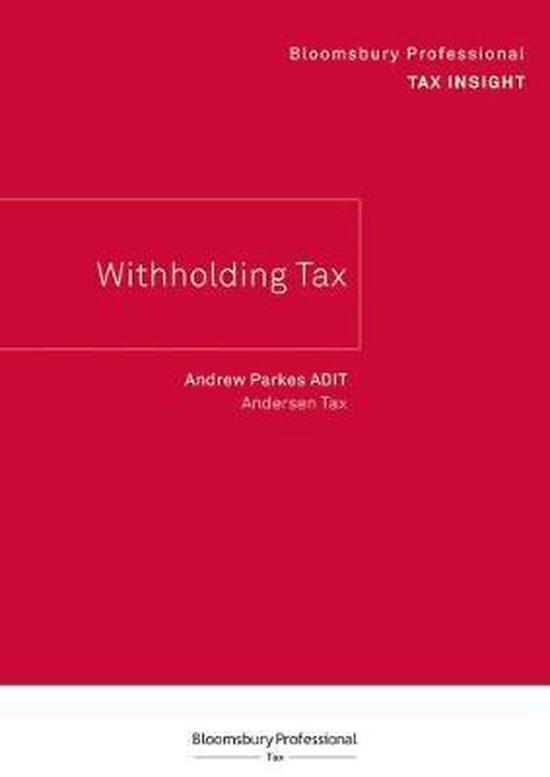 Bloomsbury Professional Tax Insight Withholding Tax 9781526515759