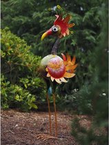 Tuinbeeld - Grote kleurrijke vogel - 120 cm hoog
