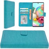 Samsung Galaxy A71 / A71s Hoes Wallet Book Case hoesje Turquoise cover Pearlycase