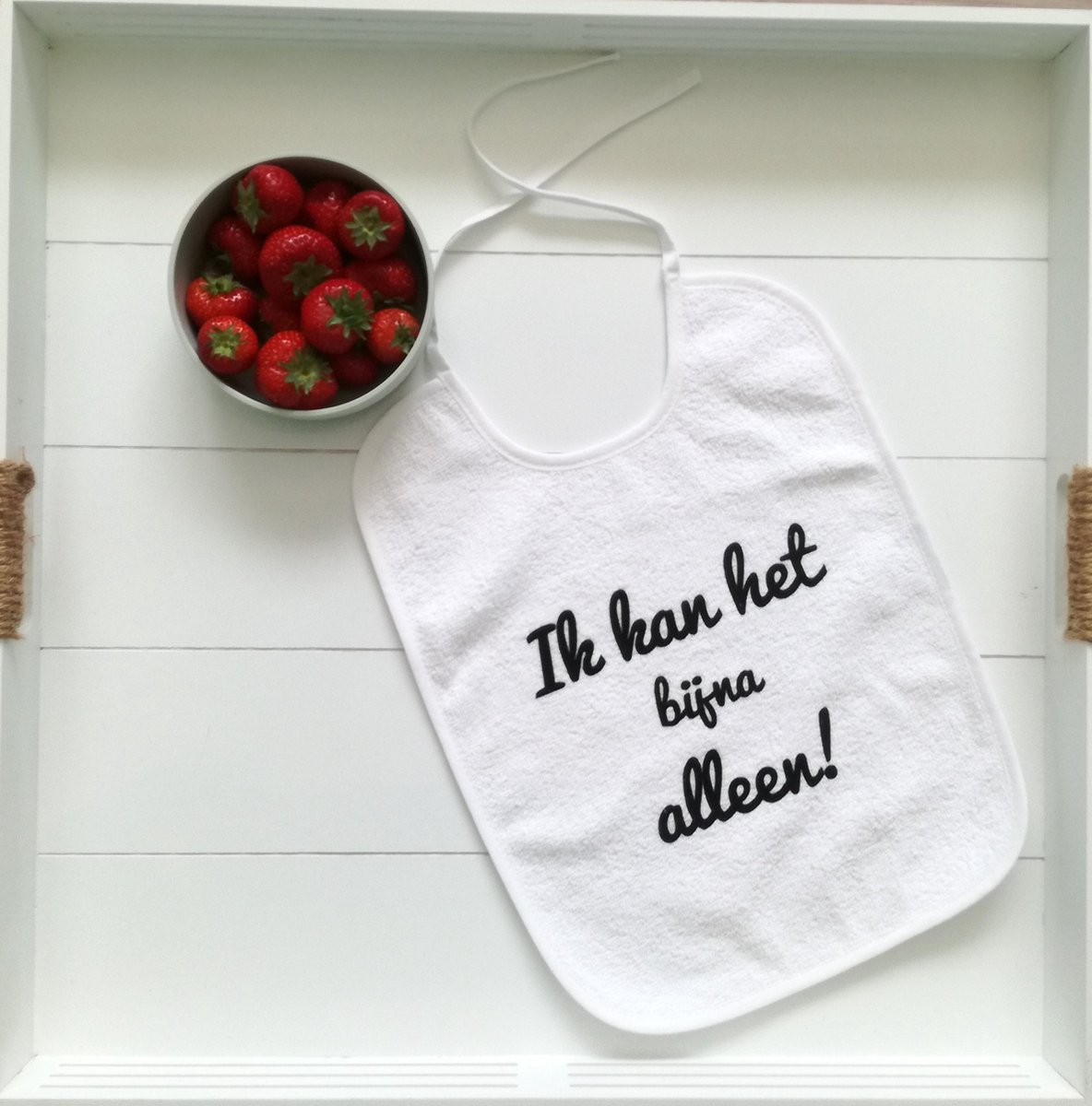 Goedkoopste Slabbetje Ik kan het bijna alleen! Wit/zwart