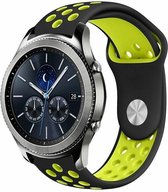 Geschikt voor Samsung Gear S3 sport band - zwart/geel - 46mm